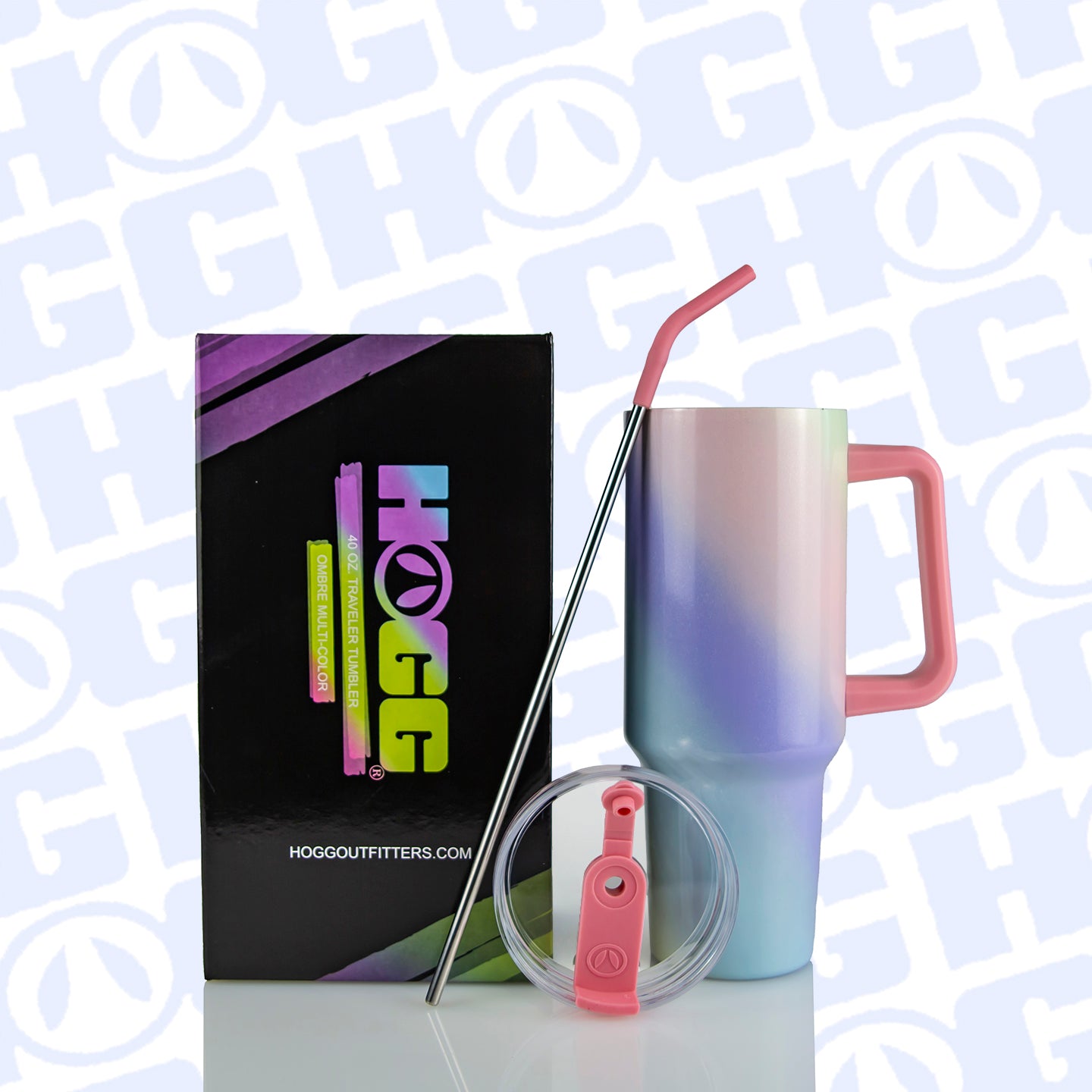 40oz SUBLIMATABLE HOLOGRAPHIC TRAVELER TUMBLER CASE (24 UNITS) - MULTI-COLOR OMBRE