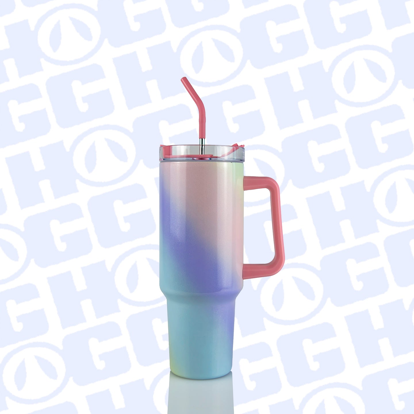 40oz SUBLIMATABLE HOLOGRAPHIC TRAVELER TUMBLER CASE (24 UNITS) - MULTI-COLOR OMBRE