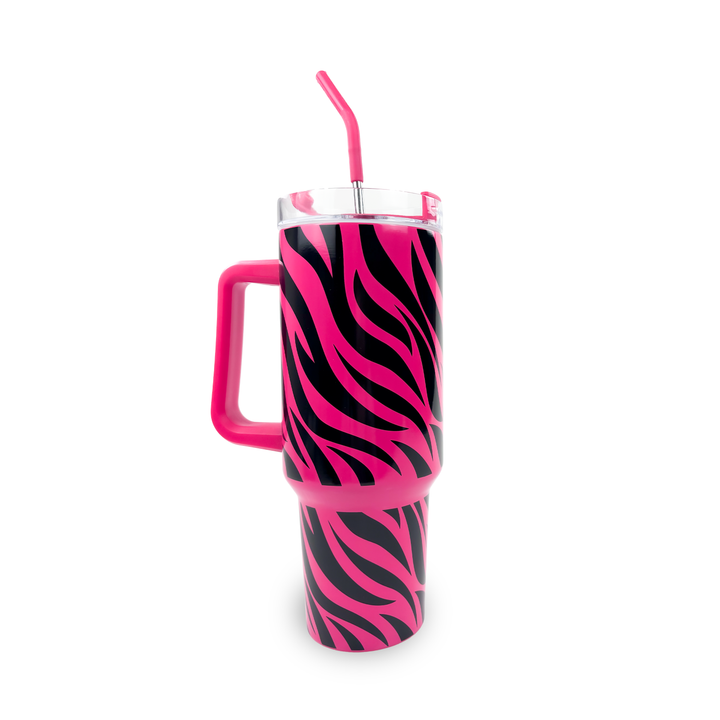 40oz Sublimatable Neon Traveler Tumbler | Pink