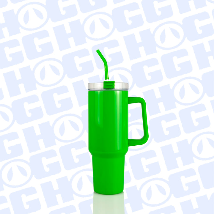 40oz Sublimatable Neon Traveler Tumbler Case (24 Units) - Neon Green | Green
