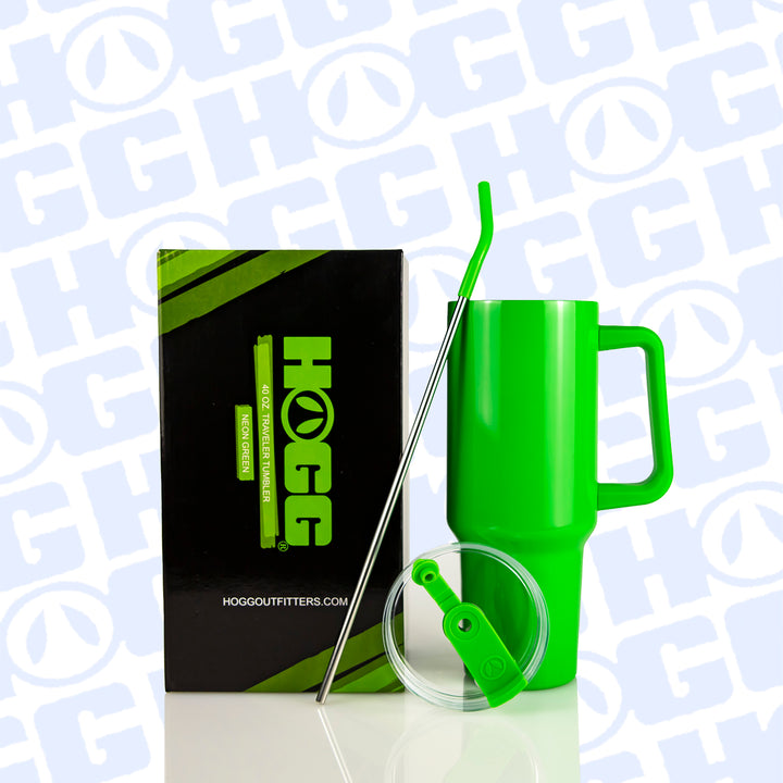 40oz Sublimatable Neon Traveler Tumbler | Green
