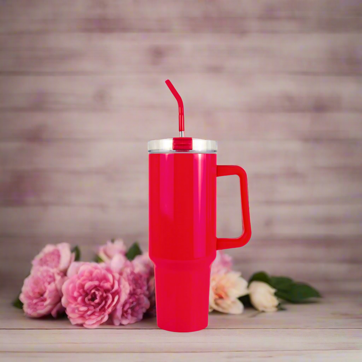 40oz Sublimatable Neon Traveler Tumbler | Pink
