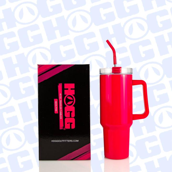 40oz Sublimatable Neon Traveler Tumbler | Pink