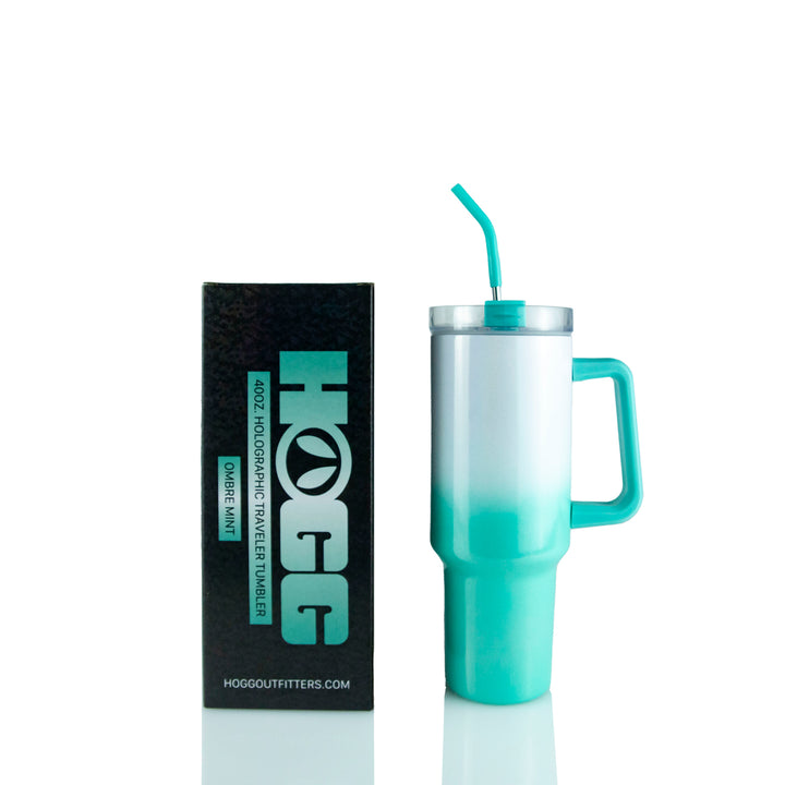 40oz Sublimatable Holographic Traveler Tumbler | Ombre