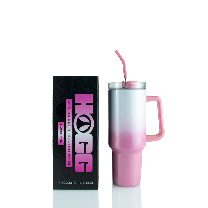 40oz Sublimatable Holographic Traveler Tumbler | Ombre