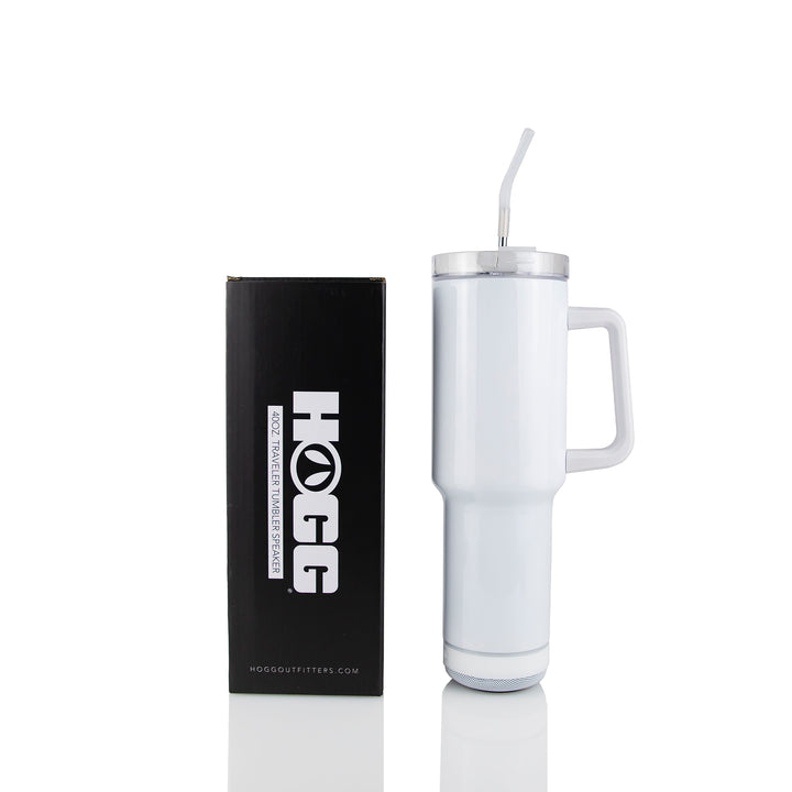 40oz Sublimatable Traveler Speaker Tumbler | White