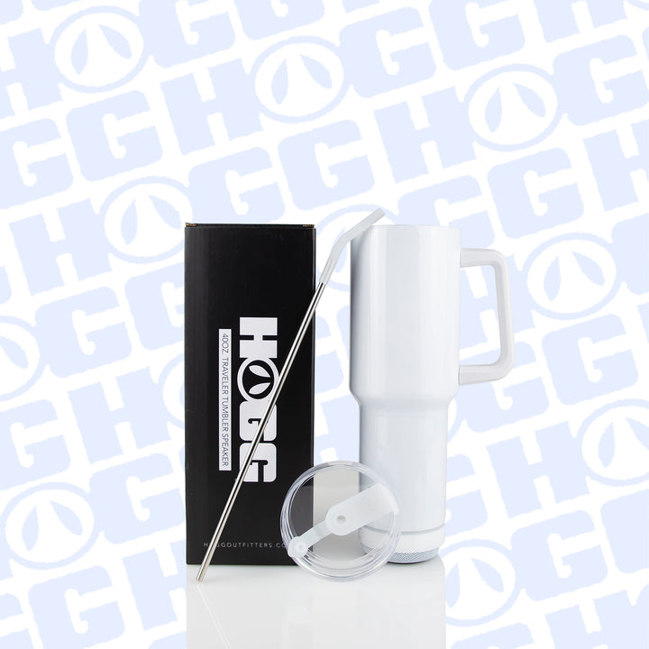 40oz Sublimatable Traveler Speaker Tumbler Case (24 Units) | White