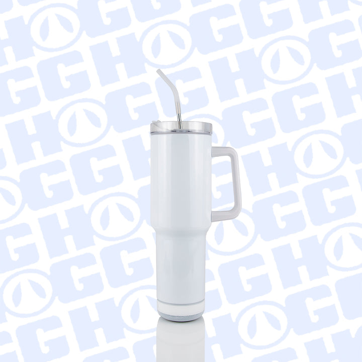 40oz Sublimatable Traveler Speaker Tumbler Case (24 Units) | White