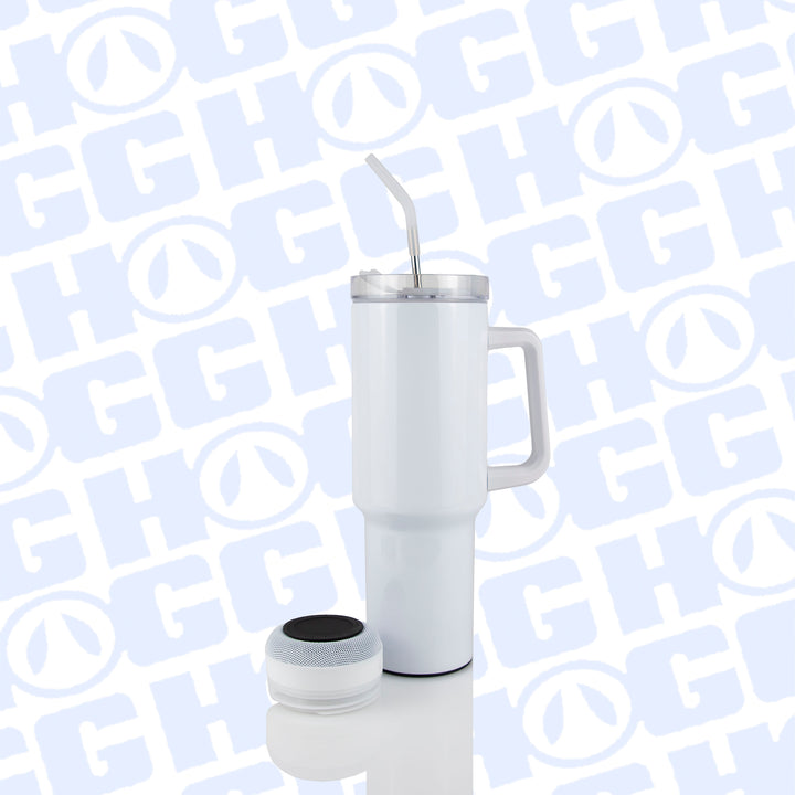 40oz Sublimatable Traveler Speaker Tumbler Case (24 Units) | White