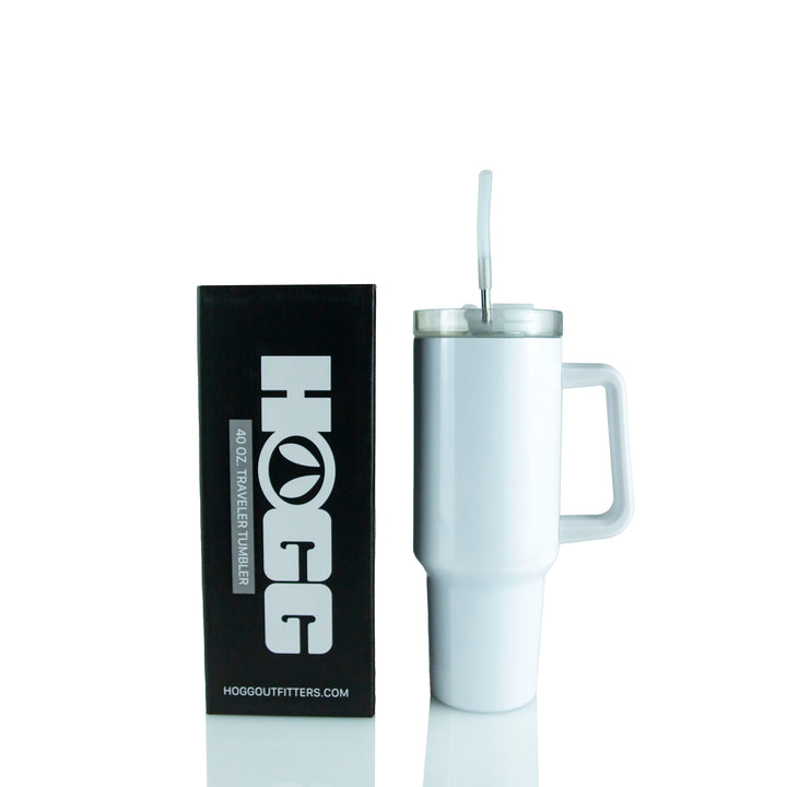 40oz Sublimatable Traveler Tumbler | White