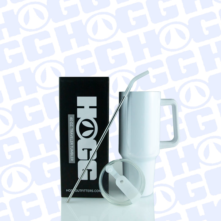 40oz Sublimatable Traveler Tumbler | White