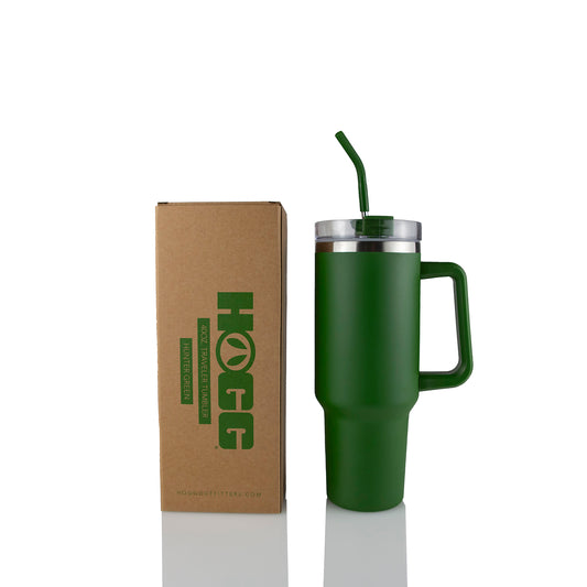 40oz POWDER COATED TRAVELER TUMBLER - HUNTER GREEN