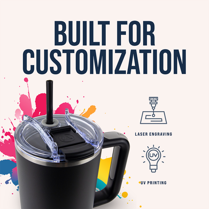 40oz Powder Coated Big Swig Tumbler | Black