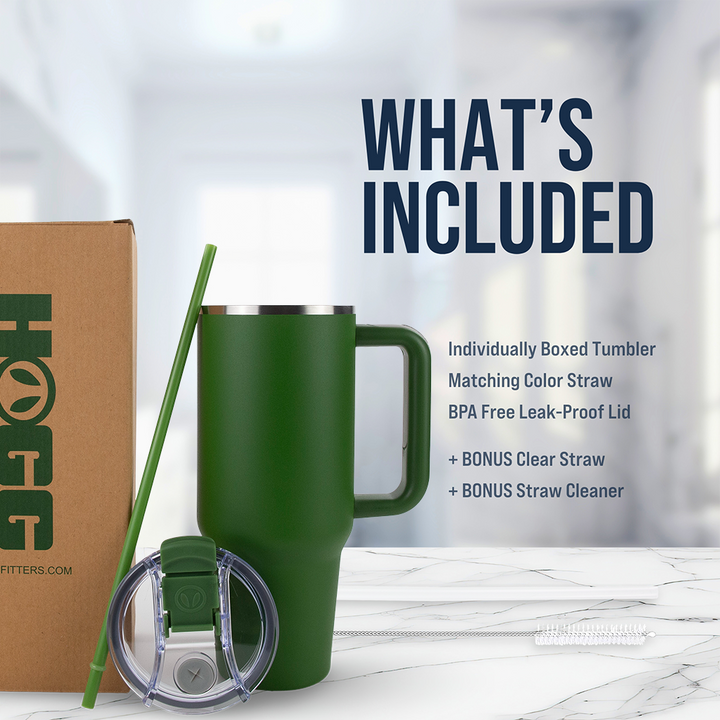 40oz Powder Coated Big Swig Tumbler Case (24 Units) | Hunter Green