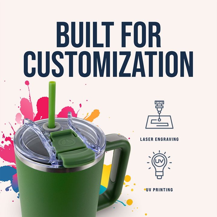 40oz Powder Coated Big Swig Tumbler | Hunter Green