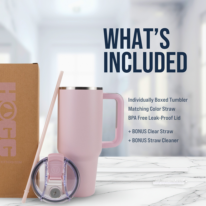 40oz Powder Coated Big Swig Tumbler | Light Pink
