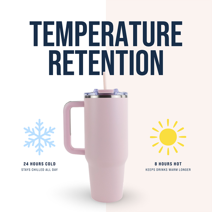 40oz Powder Coated Big Swig Tumbler Case (24 Units) | Light Pink