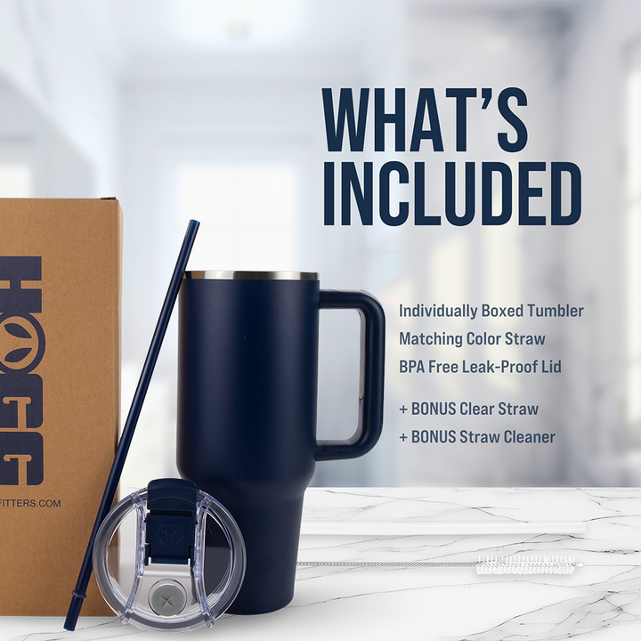 40oz Powder Coated Big Swig Tumbler Case (24 Units) | Navy Blue