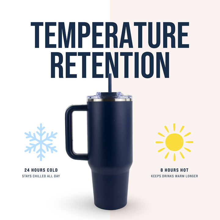 40oz Powder Coated Big Swig Tumbler Case (24 Units) | Navy Blue