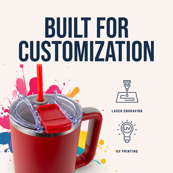 40oz Powder Coated Big Swig Tumbler | Red