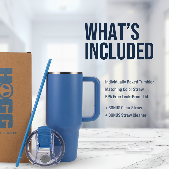 40oz Powder Coated Big Swig Tumbler | Steel Blue