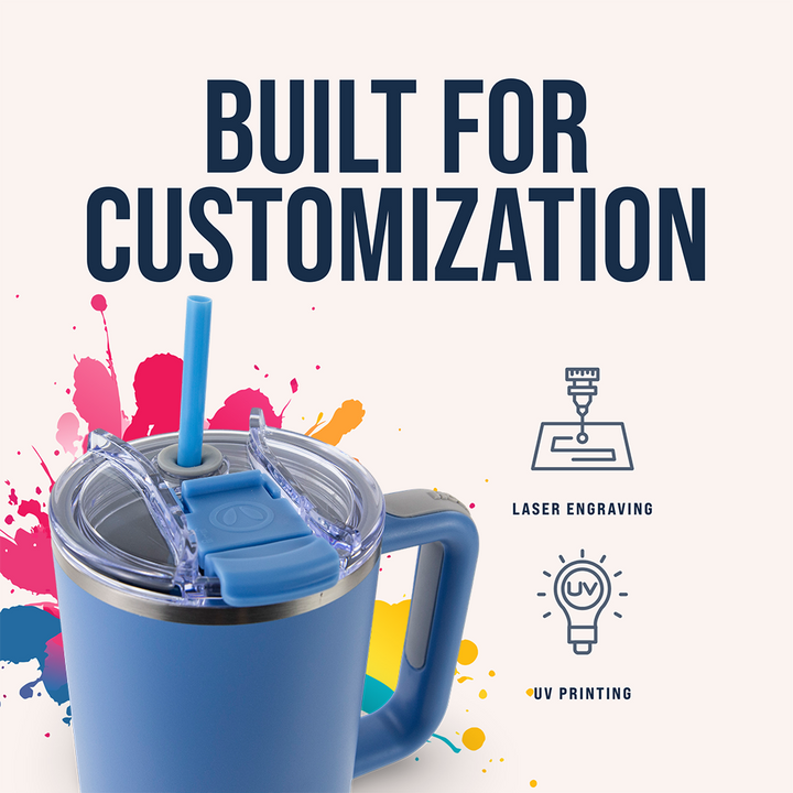 40oz Powder Coated Big Swig Tumbler | Steel Blue