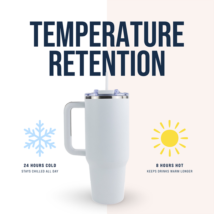 40oz Powder Coated Big Swig Tumbler Case (24 Units) | White