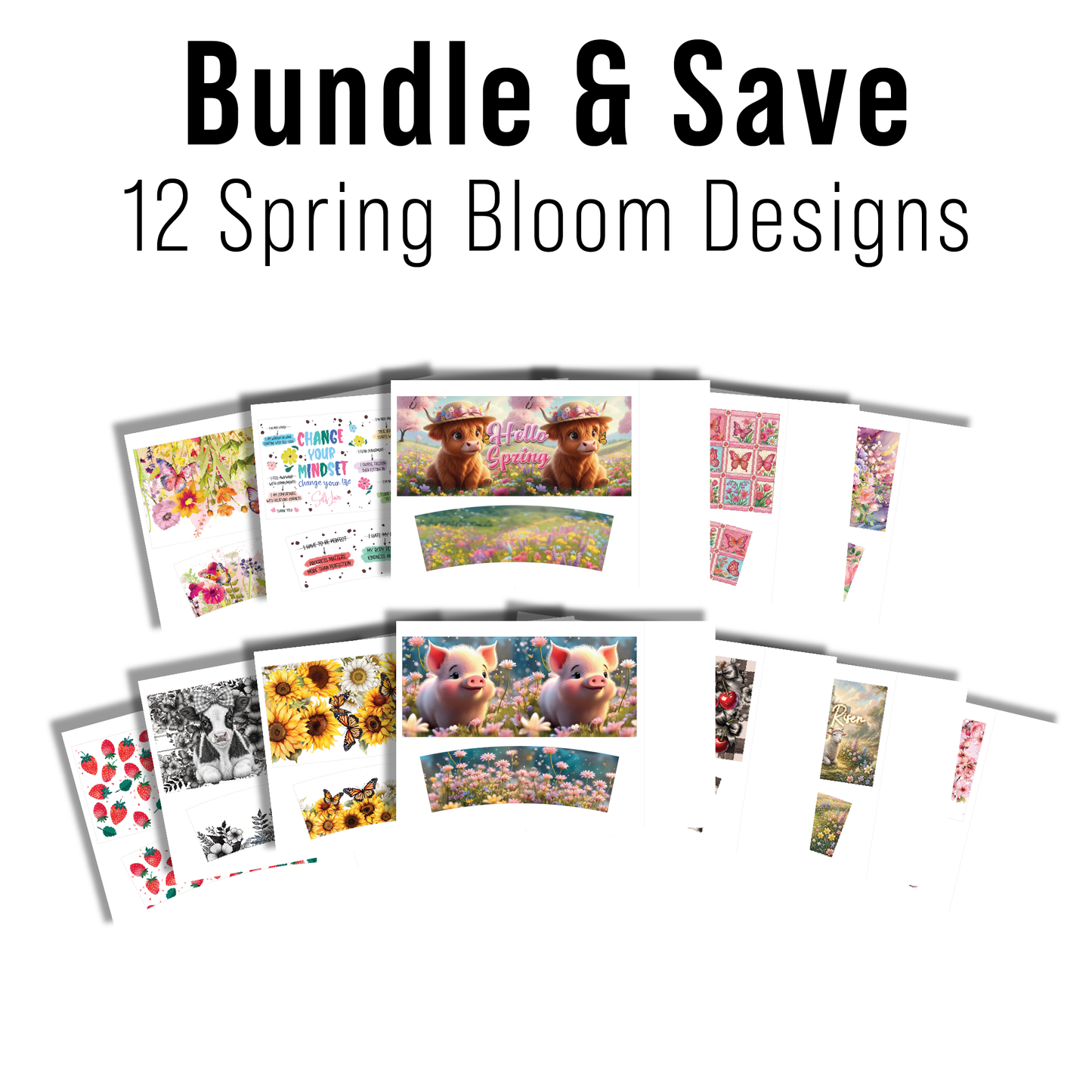 Digital Sublimation Designs - Spring Bloom Collection Tumbler Wraps