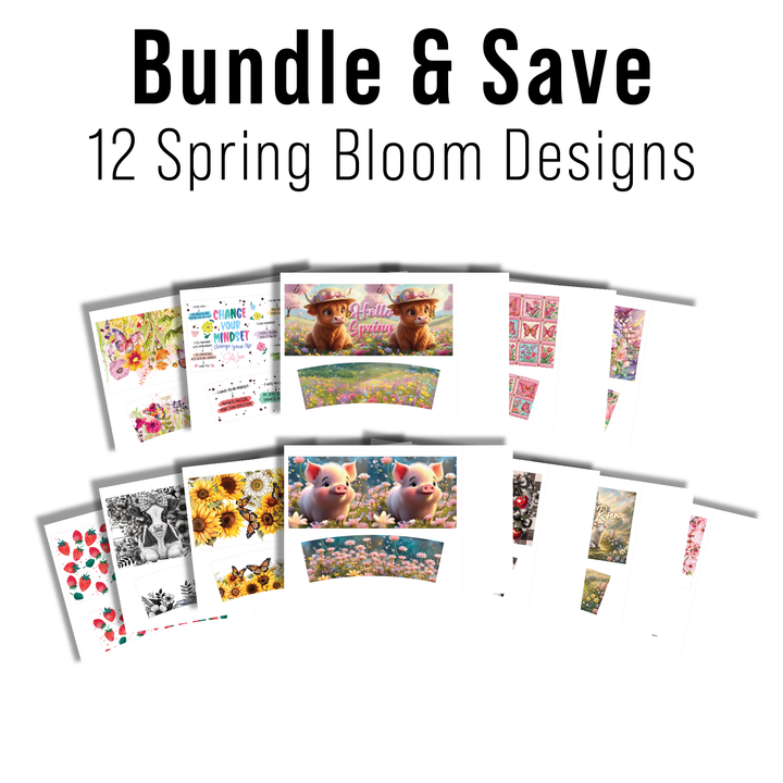 Digital Sublimation Designs - Spring Bloom Collection Tumbler Wraps