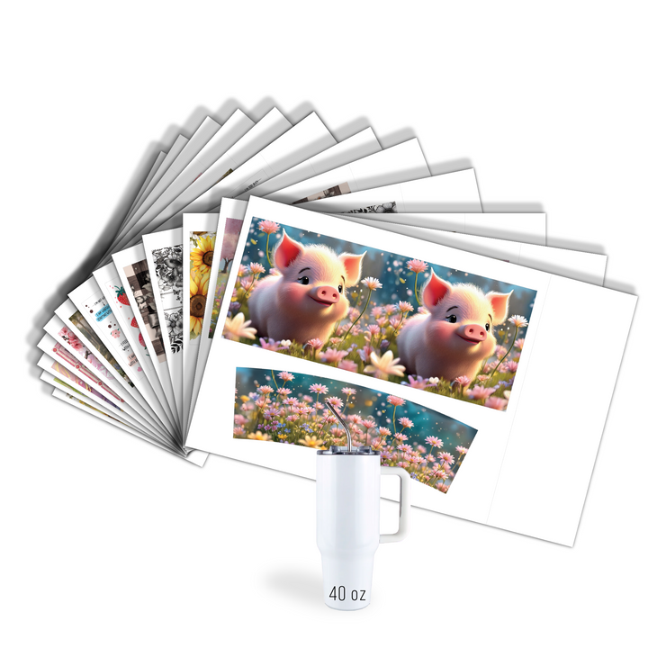 Assorted Ready to Press Sublimation Tumbler Prints (12 Pack) - Spring Bloom — 40oz Big Swig