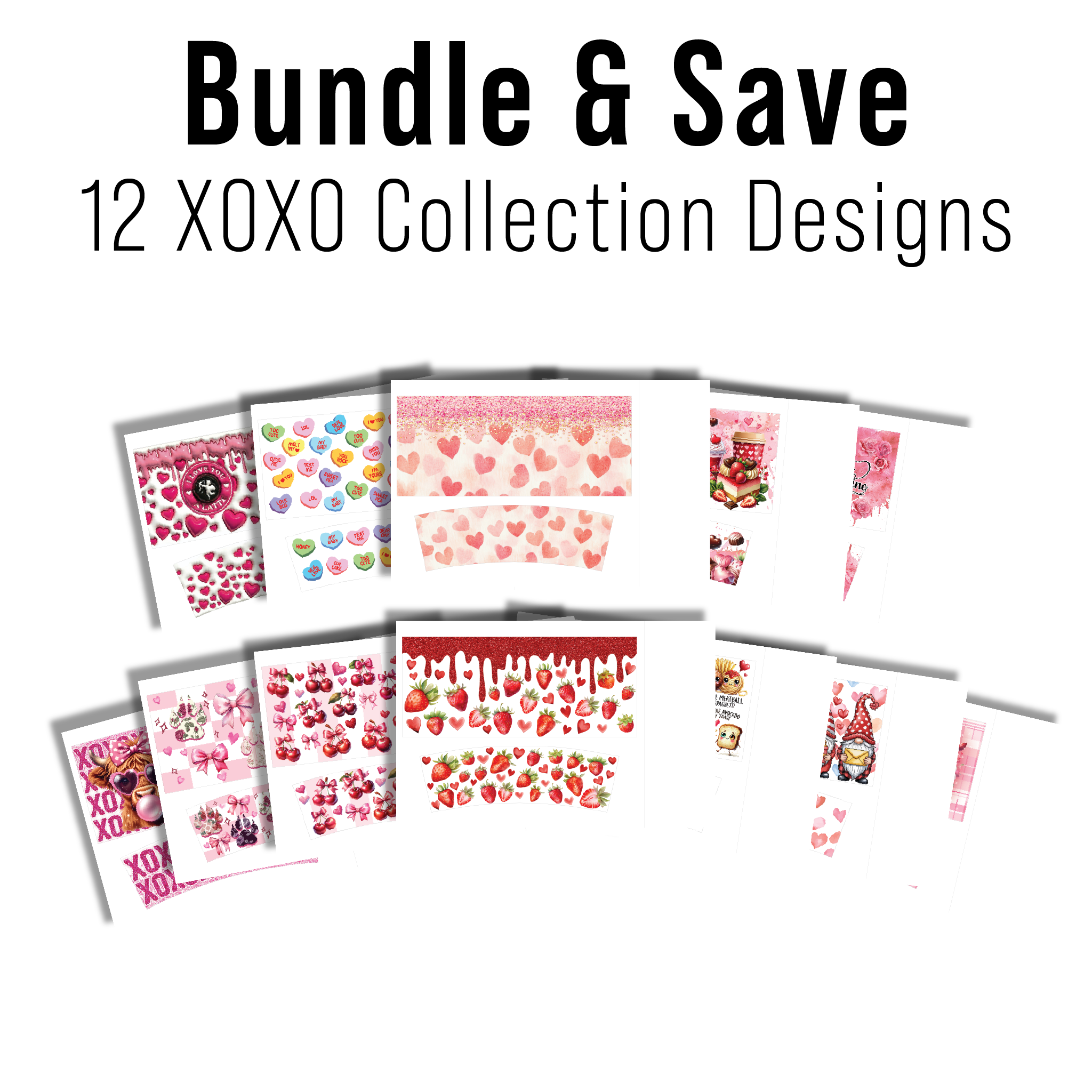 DIGITAL SUBLIMATION DESIGNS - XOXO COLLECTION TUMBLER WRAPS