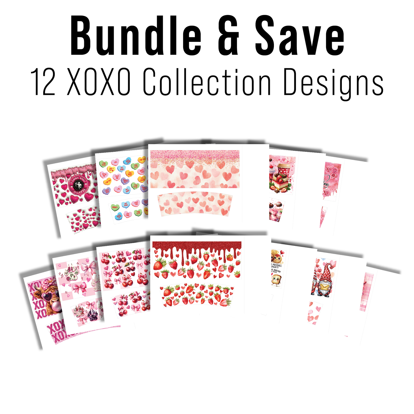 DIGITAL SUBLIMATION DESIGNS - XOXO COLLECTION TUMBLER WRAPS