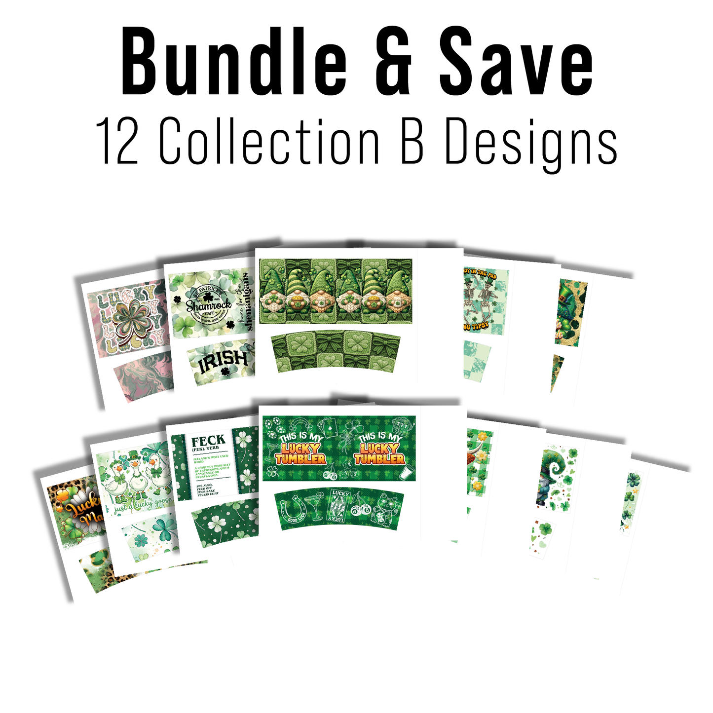 DIGITAL SUBLIMATION DESIGNS - ST. PATRICKS DAY COLLECTION TUMBLER WRAPS