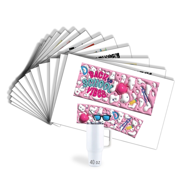 Assorted Ready to Press Sublimation Tumbler Prints (12 Pack) - Back to School Teachers — 40oz Big Swig
