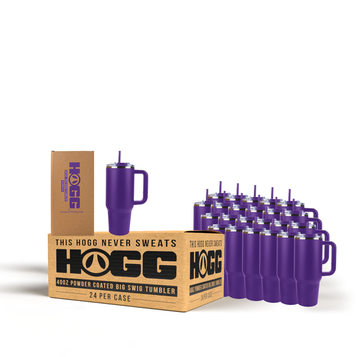 40oz Powder Coated Big Swig Tumbler Case (24 Units) | Purple