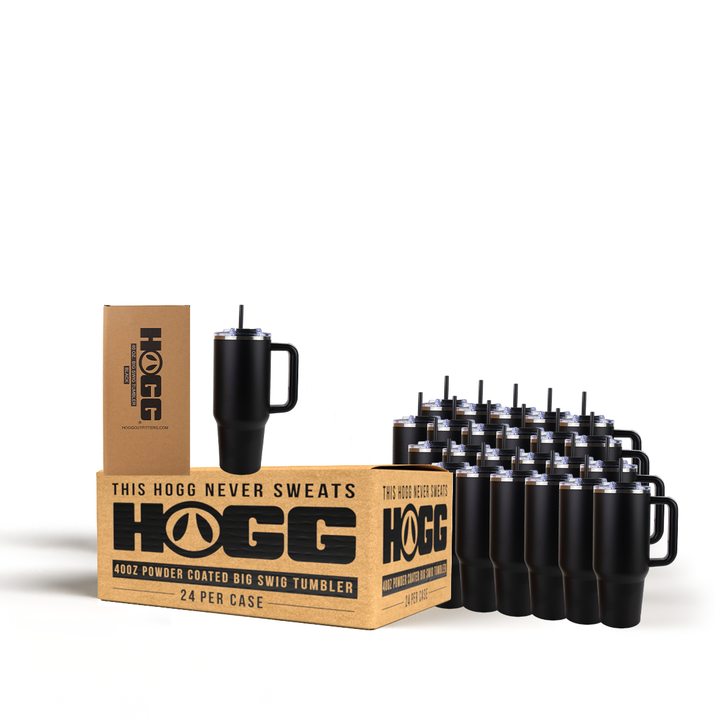 40oz Powder Coated Big Swig Tumbler Case (24 Units) | Black