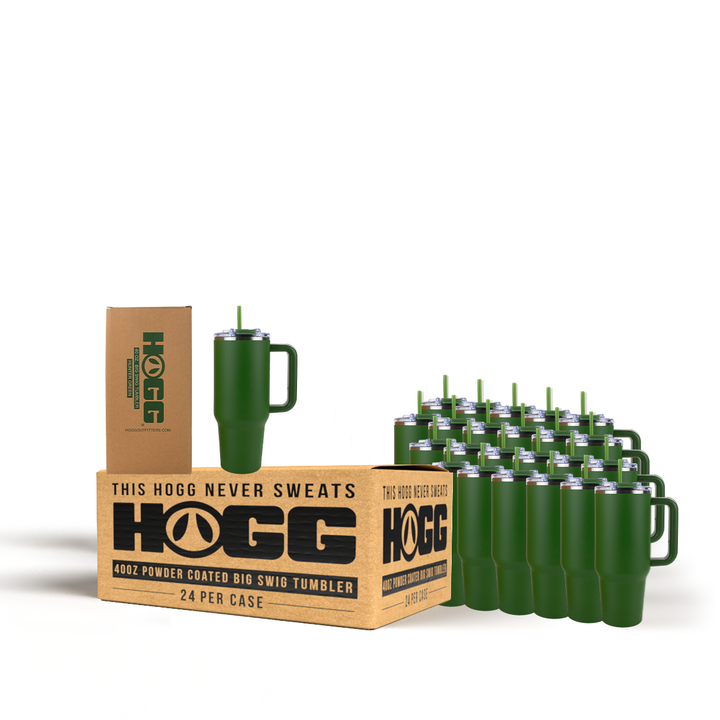 40oz Powder Coated Big Swig Tumbler Case (24 Units) | Hunter Green