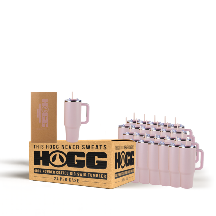 40oz Powder Coated Big Swig Tumbler Case (24 Units) | Light Pink