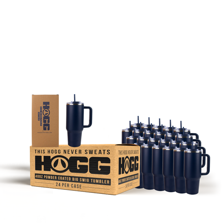 40oz Powder Coated Big Swig Tumbler Case (24 Units) | Navy Blue