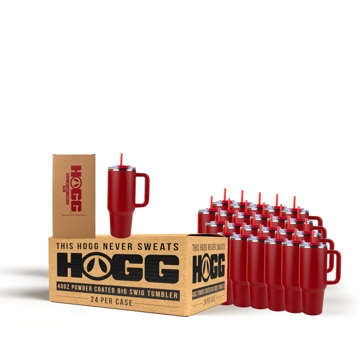 40oz Powder Coated Big Swig Tumbler Case (24 Units) | Red