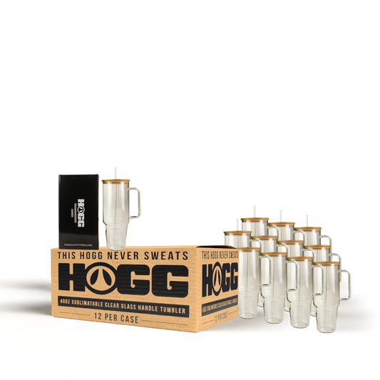 40oz SUBLIMATABLE CLEAR GLASS HANDLE TUMBLER CASE (12 UNITS)