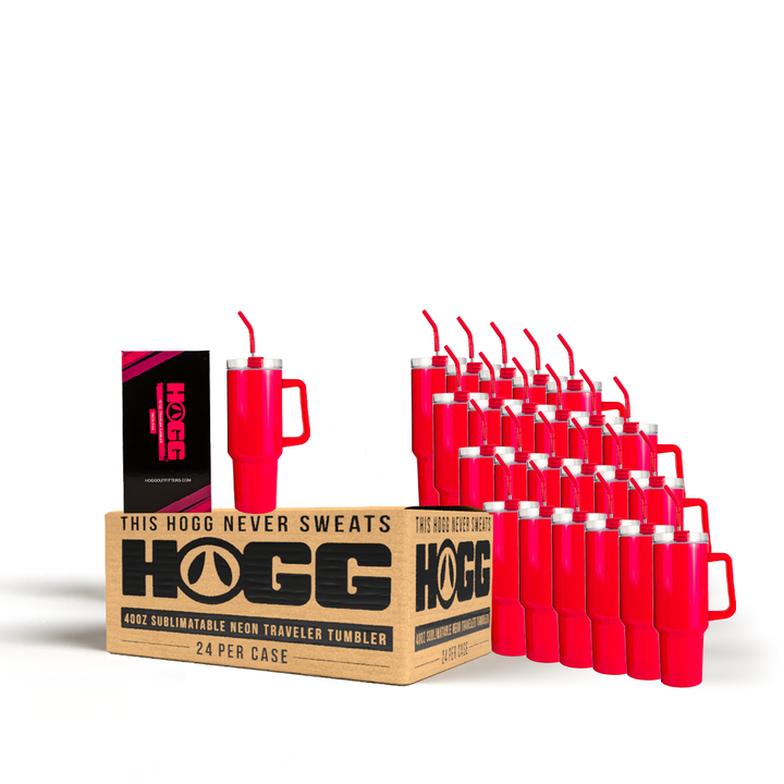 40oz Sublimatable Neon Traveler Tumbler Case (24 Units) - Neon Pink | Pink
