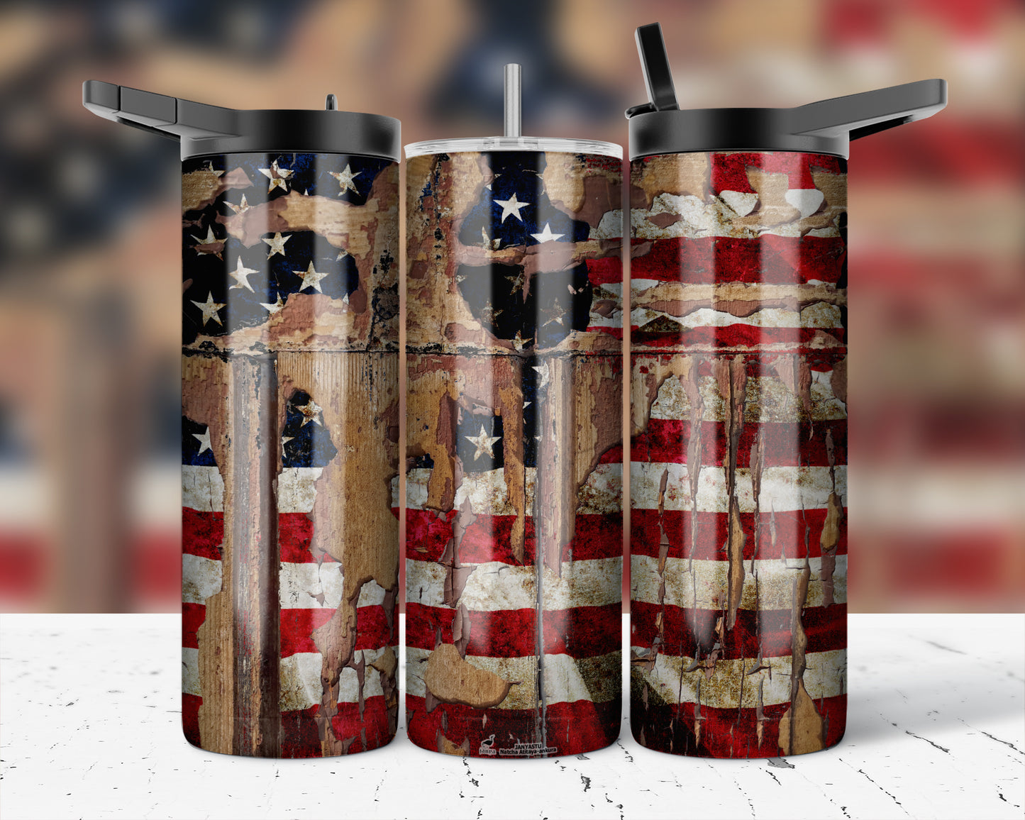 ASSORTED READY TO PRESS SUBLIMATION PRINTS FOR 20oz STRAIGHT SKINNY TUMBLERS (10 PACK) - PATRIOTIC