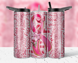 ASSORTED READY TO PRESS SUBLIMATION PRINTS FOR 20oz STRAIGHT SKINNY TUMBLERS (10 PACK) - BREAST CANCER AWARENESS