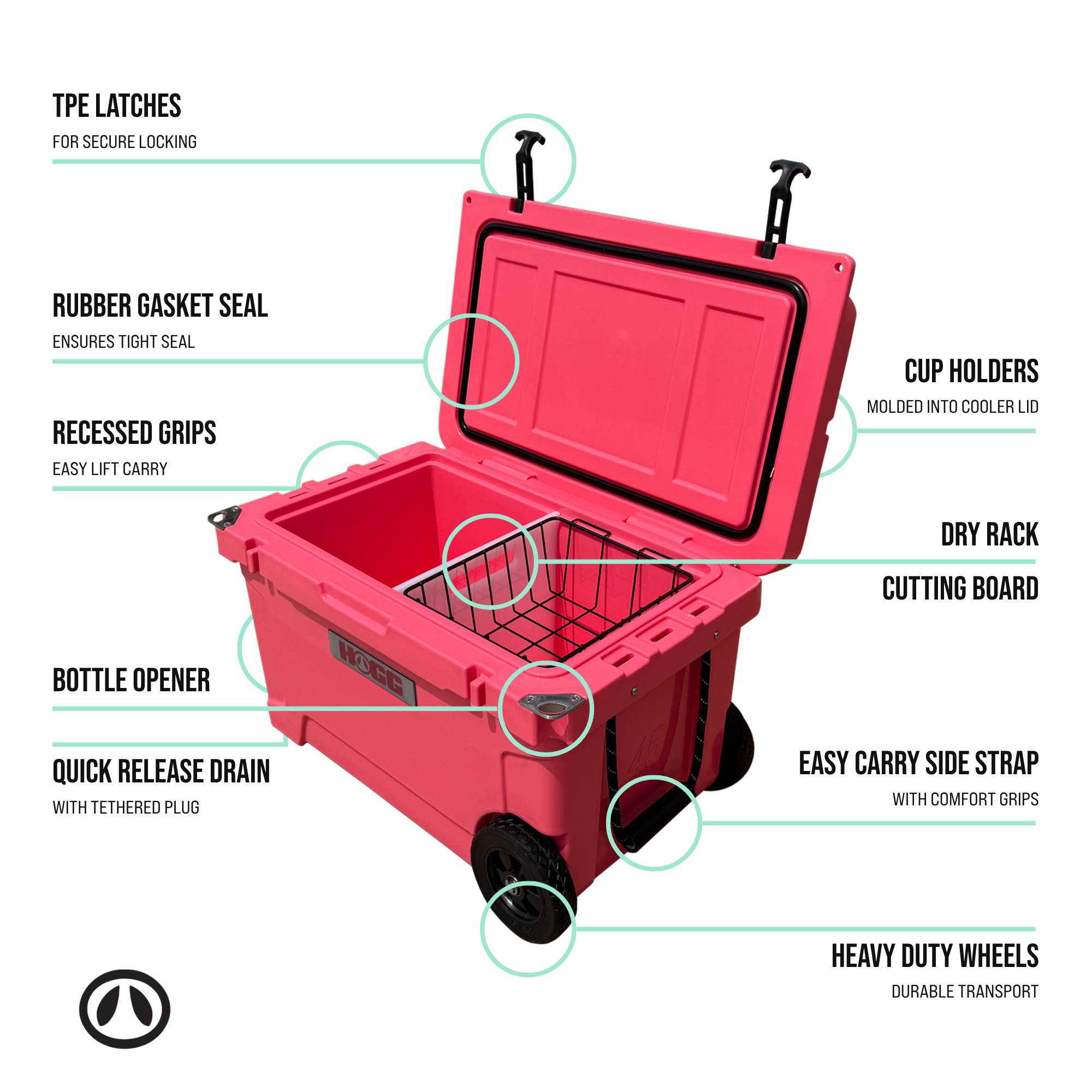 china water fishing cooler box ice wheels 45-Quart Insulated Ice Chest — Hogg Outfitters DESERT FLOWER