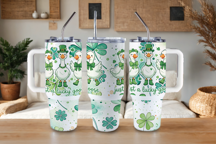 Digital Sublimation Designs - St. Patricks Day Collection Tumbler Wraps — 40oz Big Swig — Lucky Goose