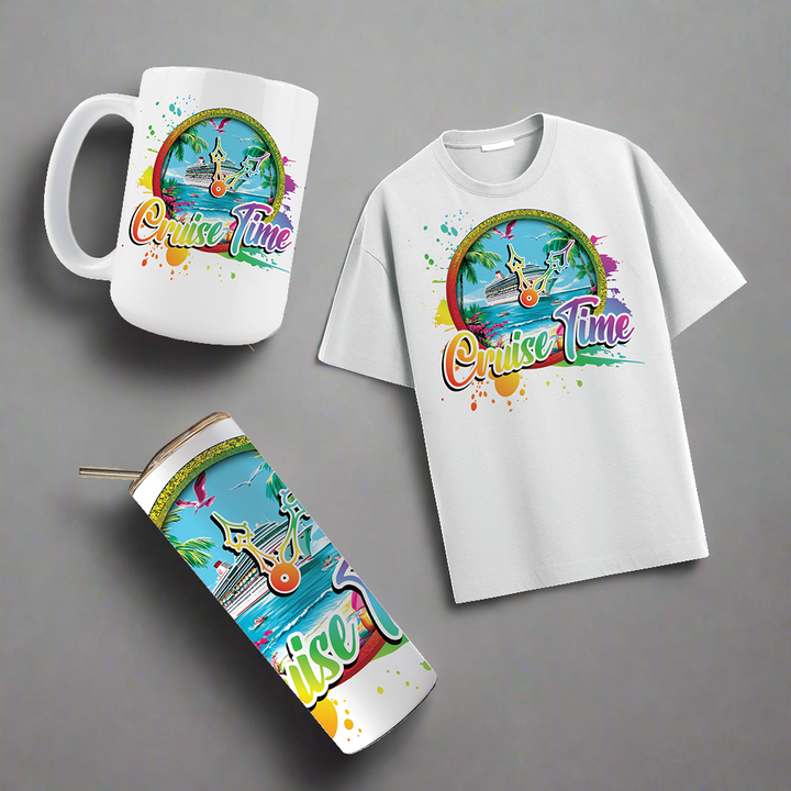 Multi Product Use - Digital Sublimation Designs - Vibrant Beach — Cruise Time