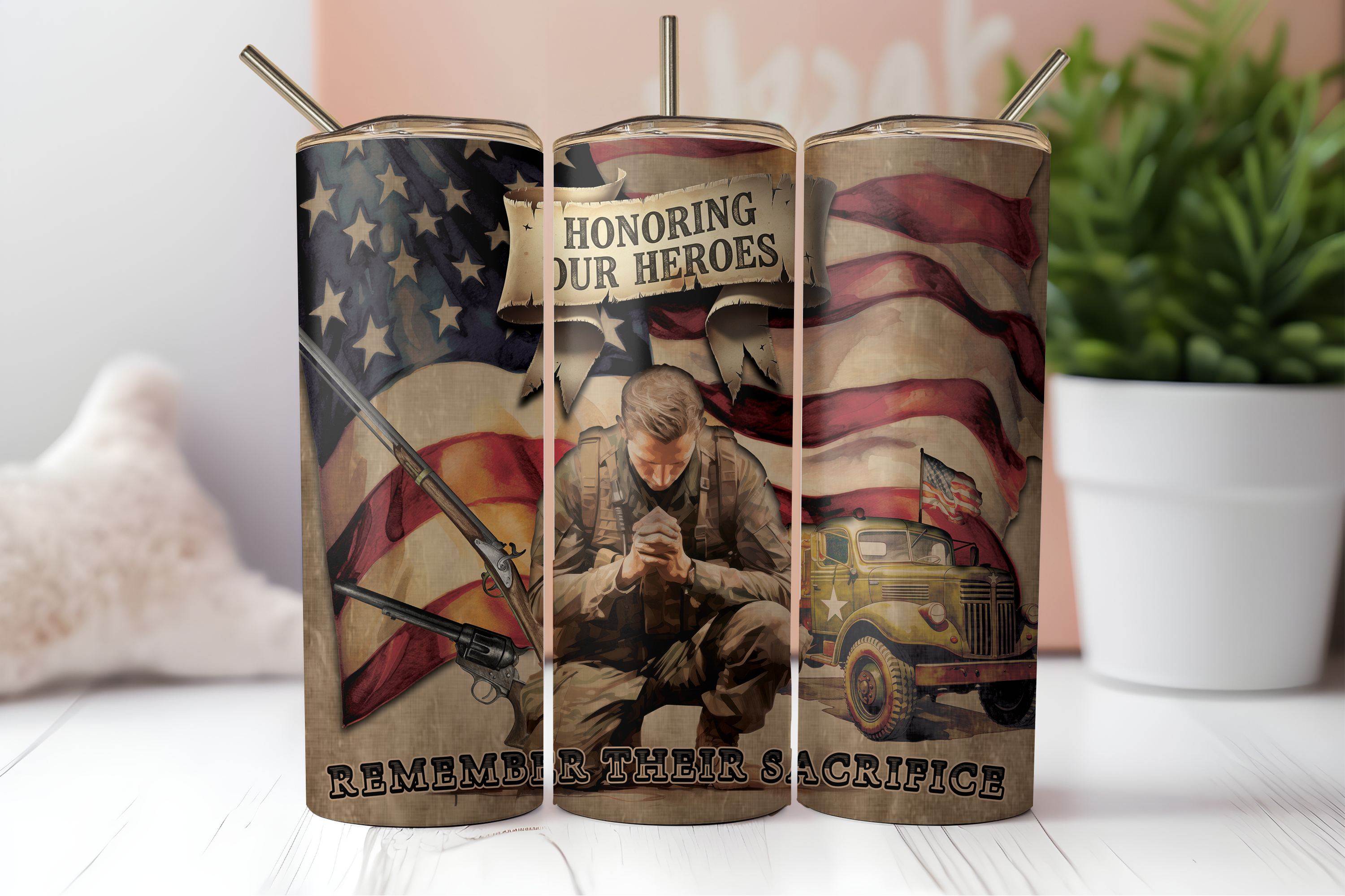 DIGITAL SUBLIMATION DESIGNS - VETERAN'S DAY TUMBLER WRAPS
