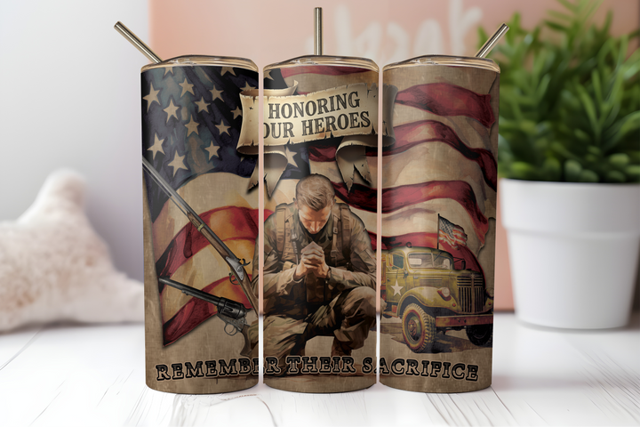 Digital Sublimation Designs - Veteran's Day Tumbler Wraps — 40oz Big Swig — Owe Them All