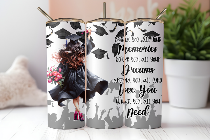 Digital Sublimation Designs - Graduation 2026 Tumbler Wraps — 20oz Skinny — Memories and Dreams